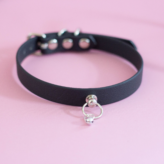 Vegan Black Collar Ceremony Leather