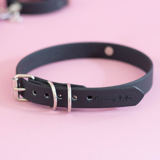Vegan Black Collar Ceremony Leather