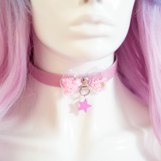 Vegan Sequin Bow Collar - Choose Colour Combination!