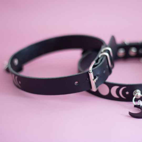 Leather Moon Phase Collar